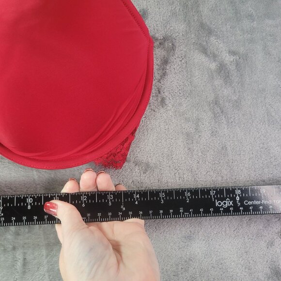 Torrid Womens 44DD Red Push Up Underwire Bra Lace Trim Full Coverage Plus Size - Picture 4 of 9